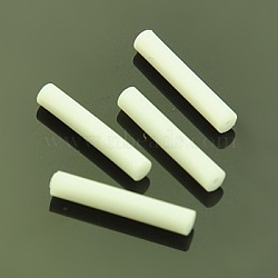 Plastic Ear Nuts, Earring Backs, White, Plastic, 13x2mm, Hole: 0.5mm(FIND-E003-08)