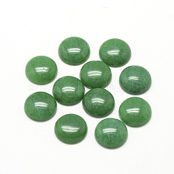 Natural White Jade Cabochons, Dyed, Half Round/Dome, Sea Green, 10x4~5mm(X-G-R416-10mm-08)