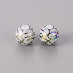 Electroplate Glass Beads, Round, Multi-color Plated, 10mm, Hole: 1.2mm(EGLA-Q123-007F)