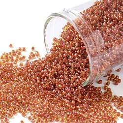 TOHO 15/0 Round Beads, Japanese Seed Beads, (303) Inside Color Jonquil/Hyacinth Lined, 1.5mm, Hole: 0.7mm, about 3000pcs/bottle, 10g/bottle(SEED-JPTR15-0303)