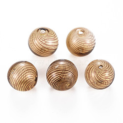 Transparent Handmade Blown Glass Globe Beads, Stripe Pattern, Round, Peru, 19.5~21mm, Hole: 1.5~2.2mm(GLAA-T012-40A-01)