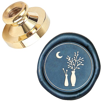 Wax Seal Brass Stamp Head, for Wax Seal Stamp, Flower Pattern, 25x14.5mm