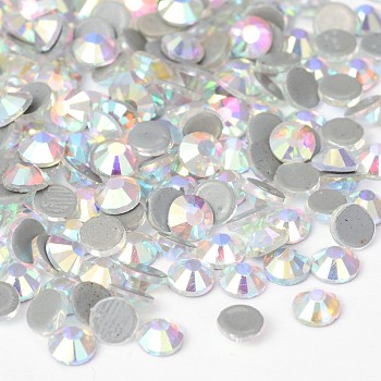 Glass Hotfix Rhinestone, Grade AA, Flat Back & Faceted, Half Round, Crystal AB, SS6, 1.9~2.0mm, about 1440pcs/bag