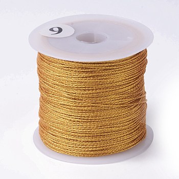 9-Ply Metallic Thread, Embroidery Thread, for Jewelry Making, Round, Goldenrod, 0.6mm, about 36.09 Yards(33m)/Roll