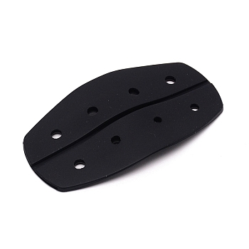 Silicone Non-slip Shoulder Pad, Oval, Black, 95x50x4.5mm, Hole: 4.5mm