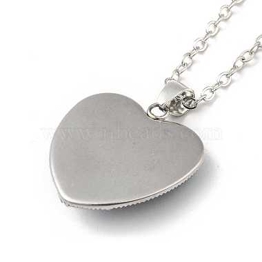 Glass Heart with Cloud Pendant Necklace(NJEW-H165-01F)-3