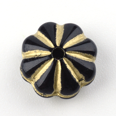 10mm Black Flower Acrylic Beads