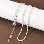 2.2MM Brass Ball Chain Necklaces for Men Women, 925 Sterling Silver Plated, 17.80 inch(45.2cm)(NJEW-L012-06S)