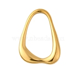 304 Stainless Steel Pendants, Ion Plating(IP), Teardrop Charm, Golden, 30x22x3.5mm, Hole: 25x14mm(X-STAS-V012-02G)
