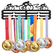 Iron Medal Hanger Holder Display Wall Rack, with Screws, Bicycle, 150x400mm(ODIS-WH0100-009)