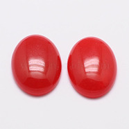 Dyed Oval Natural Jade Cabochons, Red, 18x13x6mm(G-K021-18x13mm-07)