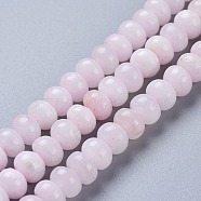 Natural Pink Mangano Calcite Beads Strands, Faceted, Rondelle, 8x5.5~6mm, Hole: 1mm, about 65pcs/Strand, 15.55 inches(39.5cm)(G-K308-A-8mm)