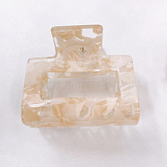 Rectangular Acrylic Large Claw Hair Clips for Thick Hair, Water Ripple Effect, Bisque, 50mm(PW23031324427)