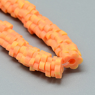 Polymer Clay Bead Strands, Flower, Coral, 4~6x4~6x1~1.5mm, Hole: 2mm, about 313~350pcs/strand, 15.35 inch~16.14 inch(CLAY-T001-A05)