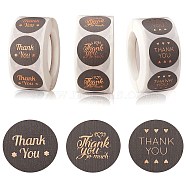 3Roll Self-Adhesive Gold Foil Paper Gift Tag Youstickers, Flat Round with Word Thank You Appreciation Stickers Labels, for Party Presents Decorative, Mixed Patterns, 2.5x0.01cm, 350pcs/roll, 3 roll(DIY-SZ0007-46)