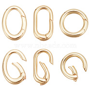 6 Pcs 3 Styles Rack Plating Brass Spring Gate Rings, Cadmium Free & Nickel Free & Lead Free, Long-Lasting Plated, Mixed Shape O Rings, Real 18K Gold Plated, 14~18x10~13x2.5~3mm, 9~10 Gauge, nner diameter: 10~13x8~10mm, 2pcs/style(KK-BC0009-73)