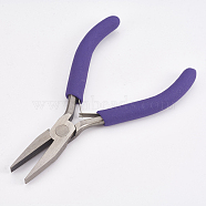 Polishing Jewelry Pliers, Flat Nose Pliers for Jewelry Making Supplies, Midnight Blue, 12x7.3x0.9cm(PT-L004-33)