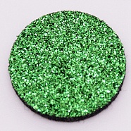 Fibre Perfume Pads, with Glitter, Essential Oils Diffuser Locket Pads, Flat Round, Lime Green, 22.5x2.5mm(DIY-WH0183-55E)