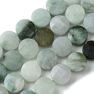 Natural Myanmar Jadeite Beads Strands, Faceted, Flat Round, 10~10.5x4.5~5mm, Hole: 0.8mm, about 39pcs/strand, 16.14''(41cm)(G-A092-A01-01)