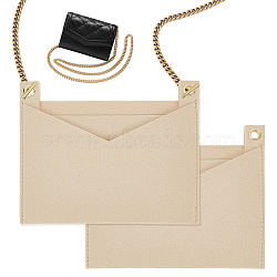 Felt Bags Organizer Insert, Mini Envelope Handbag Shaper Premium Felt, with Iron Grommets, Blanched Almond, 22x18.3x0.5cm, Hole: 10mm(PURS-WH0001-46C-03)