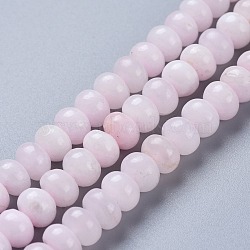 Natural Pink Mangano Calcite Beads Strands, Faceted, Rondelle, 8x5.5~6mm, Hole: 1mm, about 65pcs/Strand, 15.55 inch(39.5cm)(G-K308-A-8mm)