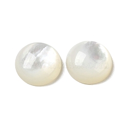 Natural White Shell Cabochons, Half Round/Dome, WhiteSmoke, 10x4mm(SSHEL-M022-01C)