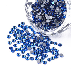 Hotfix Rhinestone, Glass Rhinestone Flat Back Cabochons, Half Round, Indicolite, SS10, 2.7~2.8x1mm, about 1440pcs/bag(RGLA-S003-10SS-12)