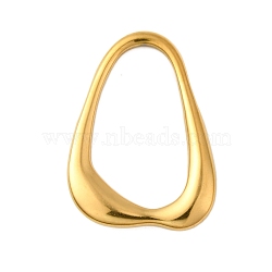 304 Stainless Steel Pendants, Ion Plating(IP), Teardrop Charm, Golden, 30x22x3.5mm, Hole: 25x14mm(X-STAS-V012-02G)