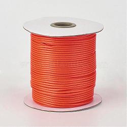 Eco-Friendly Korean Waxed Polyester Cord, Dark Orange, 3mm, about 41.01~41.56 Yards(37.5~38m)/Roll(YC-P002-3mm-1181)