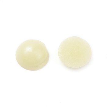 Opaque Glass Cabochons, Half Round, Light Yellow, 8x3.5mm