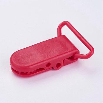 Eco-Friendly Plastic Baby Pacifier Holder Clip, Red, 43x31x9mm