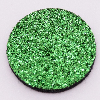 Fibre Perfume Pads, with Glitter, Essential Oils Diffuser Locket Pads, Flat Round, Lime Green, 22.5x2.5mm