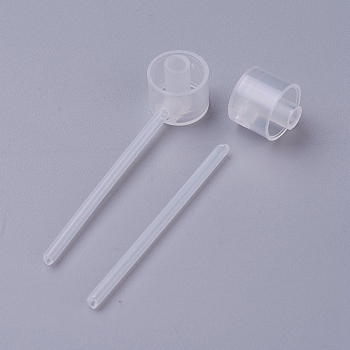 Plastic Pump, Clear, 58mm, Tube: 49.6x2.5mm, Head: 14.65x12.85mm, 10pcs/bag