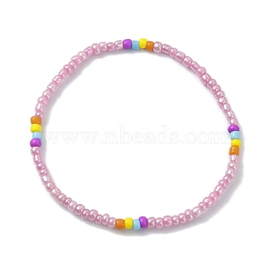5Pcs 5 Color Glass Seed Beaded Stretch Bracelets Set(BJEW-JB09629)-2
