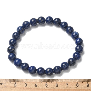 Natural Lapis Lazuli(Dyed) Bead Stretch Bracelets(BJEW-K212-B-047)-4