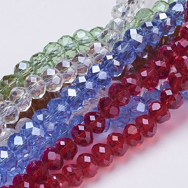 8mm Mixed Color Abacus Electroplate Glass Beads