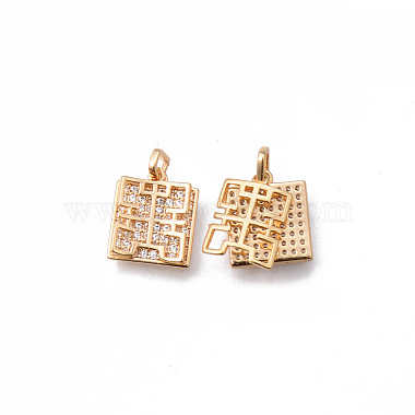 Brass Micro Pave Clear Cubic Zirconia Charms(KK-N232-143-NF)-2