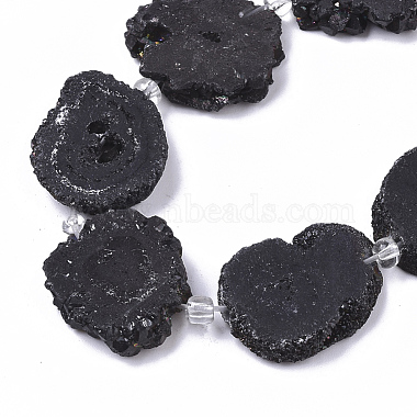 12mm Black Flower Other Quartz Beads