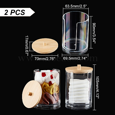 Transparent Acrylic Cotton Ball Swab Storage Canister(AJEW-WH0368-01)-3