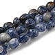 brins de perles de jaspe de tache bleue naturelle(G-F465-53)-1