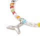 Bracelet extensible en perles de rocaille colorées avec breloques en laiton pour femme(BJEW-JB09218-04)-4