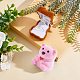 2Pcs 2 Colors Bear-Shaped Plastic Flocking Boxes(CON-GF0001-09)-5