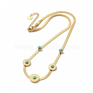 Ion Plating(IP) 304 Stainless Steel Synthetic Turquoise Pendant Necklaces, Snake Chain Necklaces for Women, Golden, 15.83 inch(40.2cm)(NJEW-C032-11G)