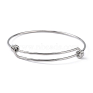 Adjustable 316 Surgical Stainless Steel Expandable Bangle Making, Stainless Steel Color, 2-2-3/8 inch(6cm)~2-5/8 inch(6.8cm)(MAK-M188-02)
