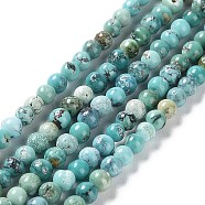 Natural HuBei Turquoise Beads Strands, Round, 2.5~3mm, Hole: 0.5mm, about 155pcs/strand, 15.75''(40cm)(G-M411-A02-02)