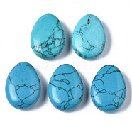 Synthetic Turquoise Pendants, Teardrop, 25x18x8~9mm, Hole: 1.6mm(G-N0326-74I)