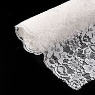 Polyester Lace Trims, Flower Pattern, White, 5-7/8 inch(150mm), about 5.00 Yards(4.57m)/Roll(SRIB-WH0011-049)