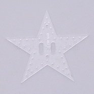 Acrylic Handwork Template, Star, Clear, 62x66x2mm, Hole: 1mm, 2mm and 10x3mm(DIY-WH0195-47A)