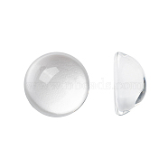 Transparent Half Round Glass Cabochons, Clear, 16x7.5mm(GGLA-R027-16mm)