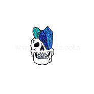 Safety Brooch Pin, Alloy Enamel Badge for Suit Shirt Collar, Skeleton, 33x20mm(JEWB-PW0001-010B)